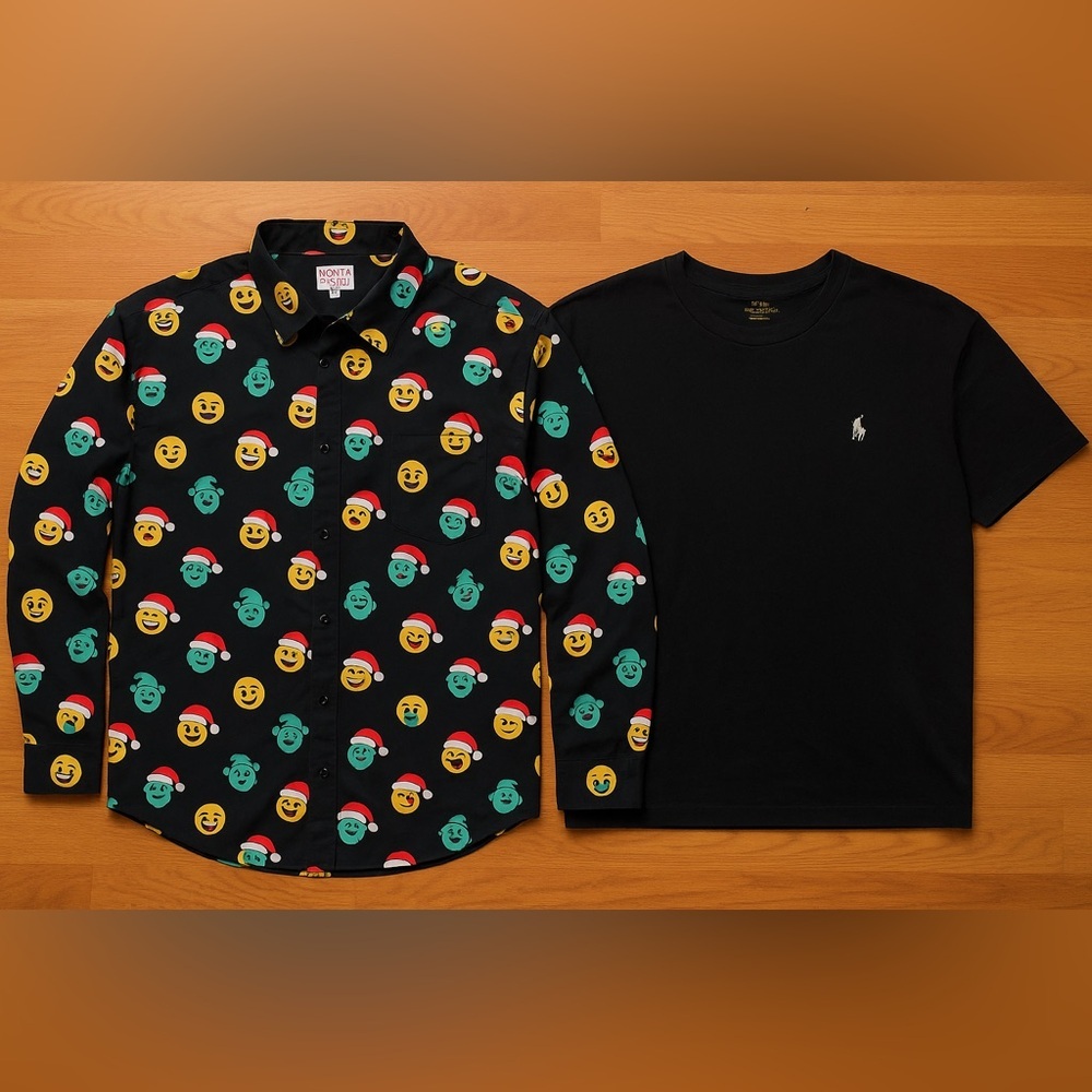 Men’s XXL Holiday Shirt Bundle‎ – North Pole NWT + Polo Ralph Lauren Tee